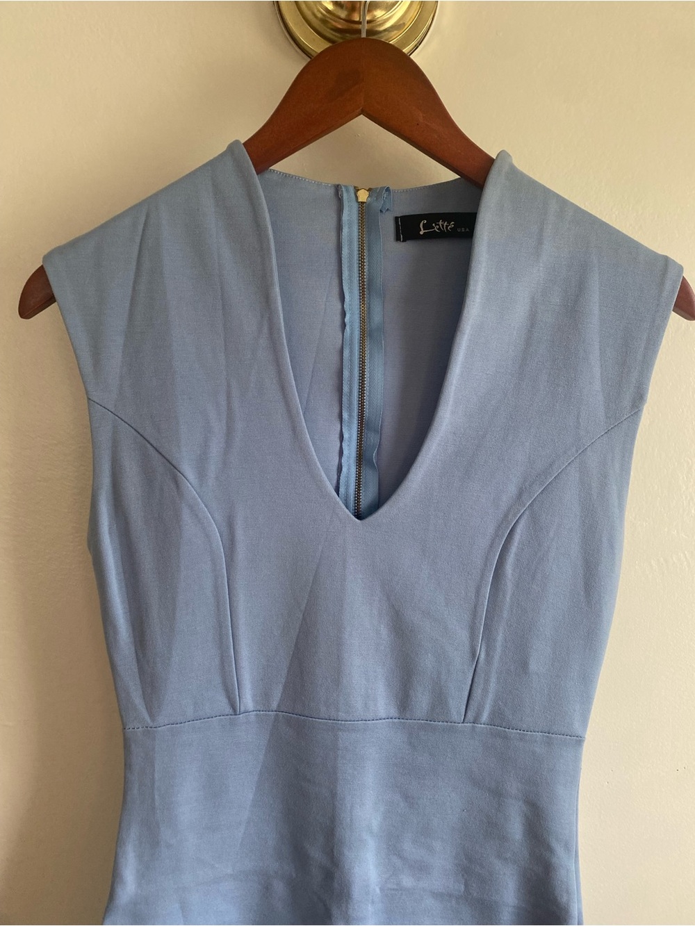 Powder Blue Bodycon Sheath Dress - Picture 2 of 4